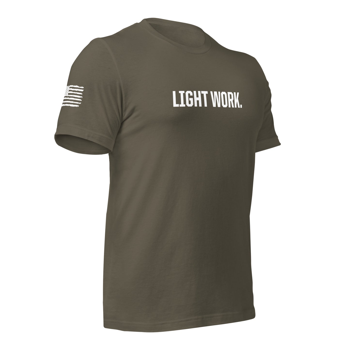 LW WHITE LOGO W/FLAG UNISEX T-SHIRT