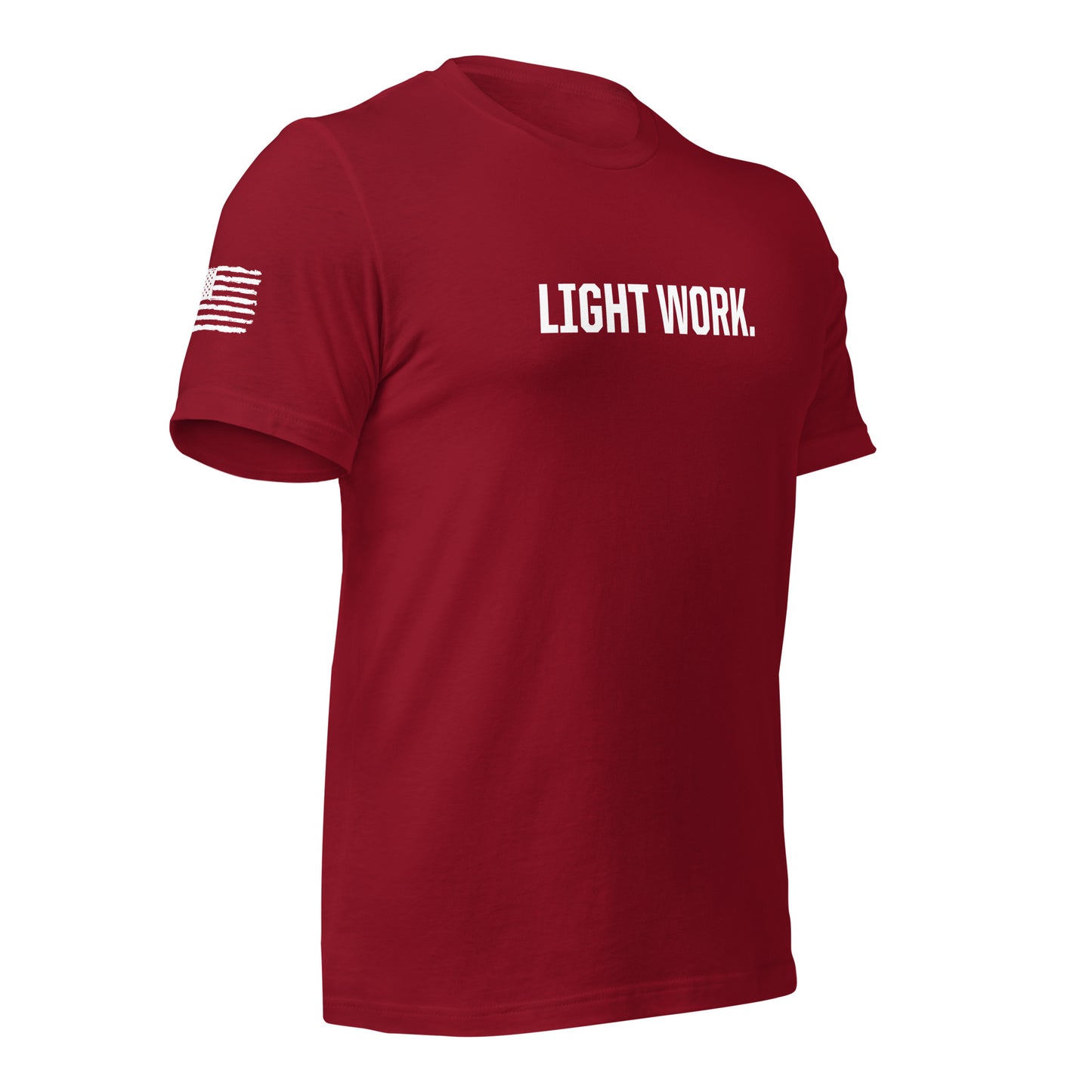 LW WHITE LOGO W/FLAG UNISEX T-SHIRT