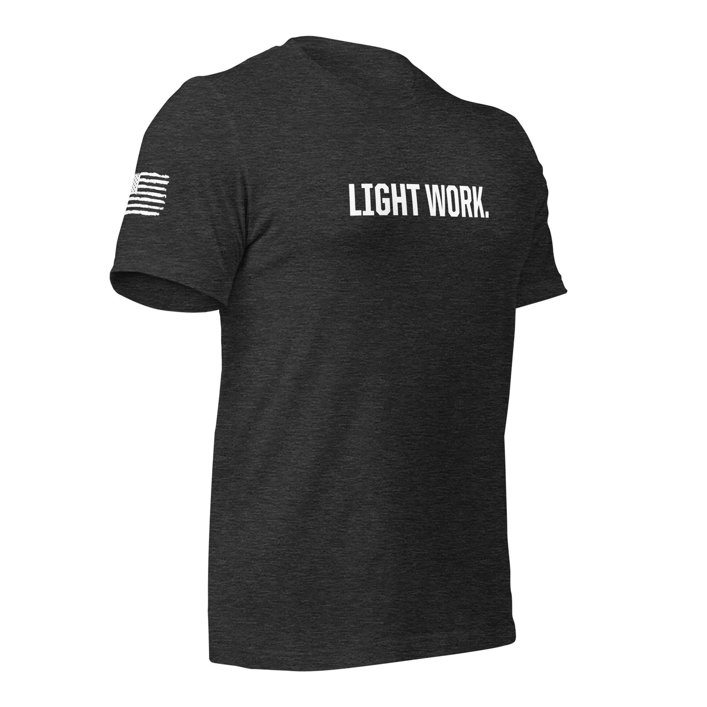 LW WHITE LOGO W/FLAG UNISEX T-SHIRT