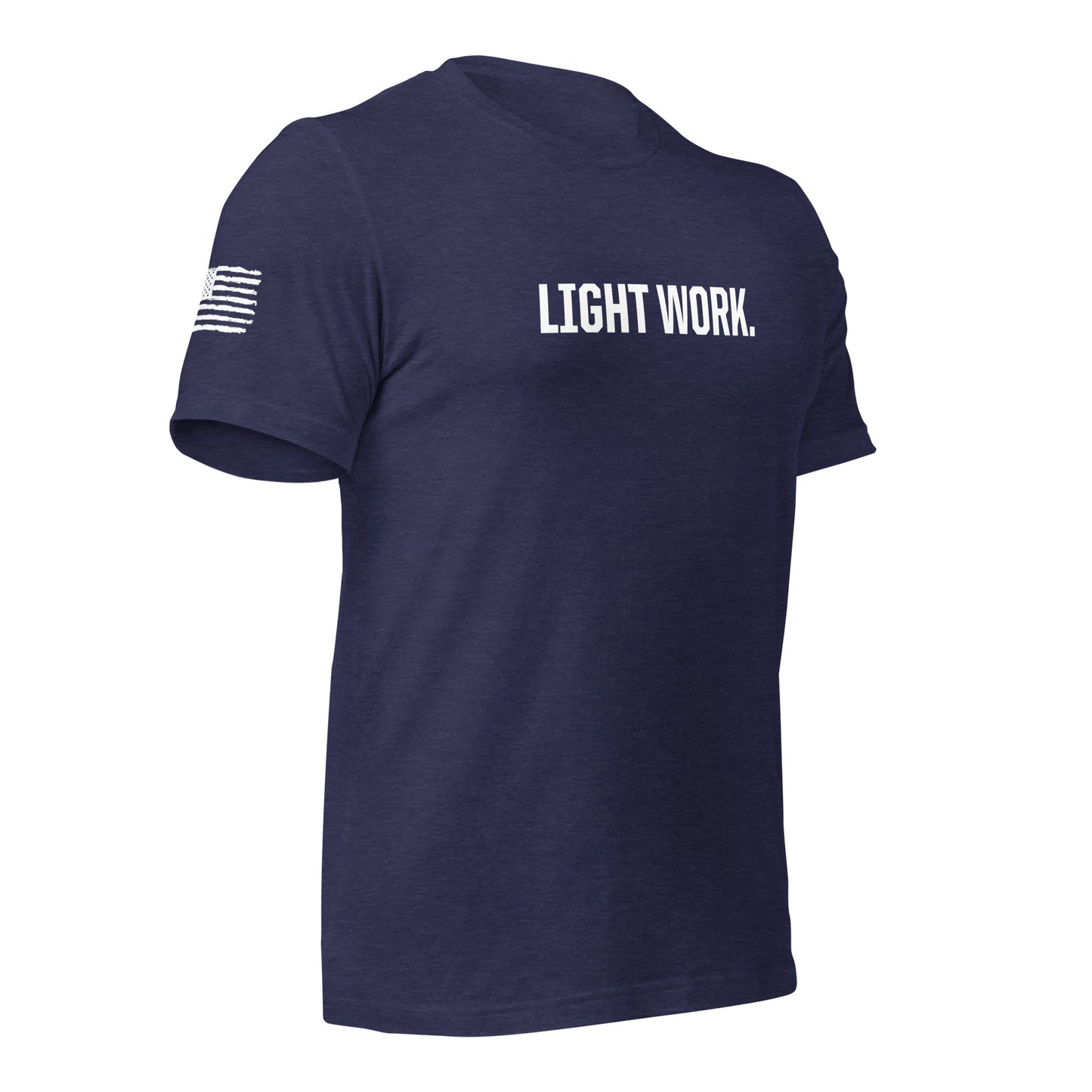 LW WHITE LOGO W/FLAG UNISEX T-SHIRT