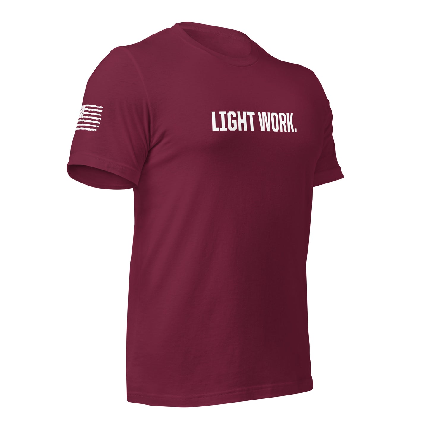 LW WHITE LOGO W/FLAG UNISEX T-SHIRT