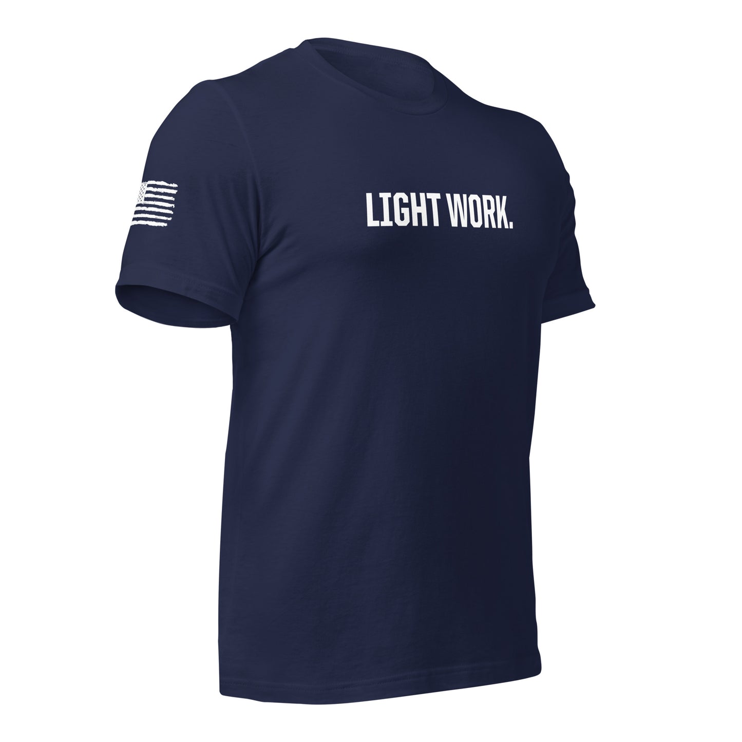 LW WHITE LOGO W/FLAG UNISEX T-SHIRT