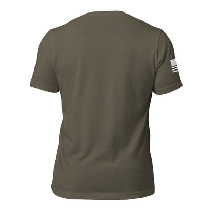 LW WHITE LOGO W/FLAG UNISEX T-SHIRT