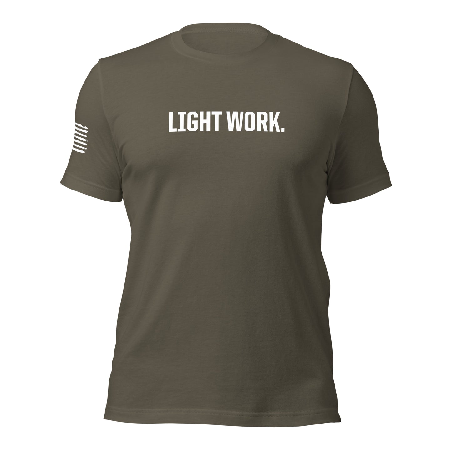 LW WHITE LOGO W/FLAG UNISEX T-SHIRT