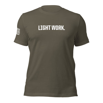 LW WHITE LOGO W/FLAG UNISEX T-SHIRT