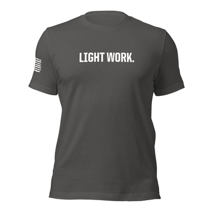 LW WHITE LOGO W/FLAG UNISEX T-SHIRT