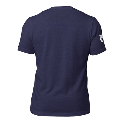 LW WHITE LOGO W/FLAG UNISEX T-SHIRT