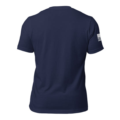 LW WHITE LOGO W/FLAG UNISEX T-SHIRT