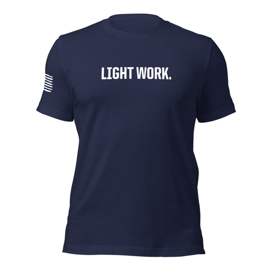 LW WHITE LOGO W/FLAG UNISEX T-SHIRT